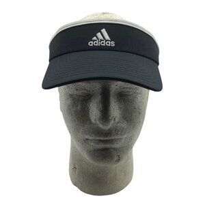Adidas Black White Polyester Spandex Visor Cap Golf Run Jog Exercise Unisex OS